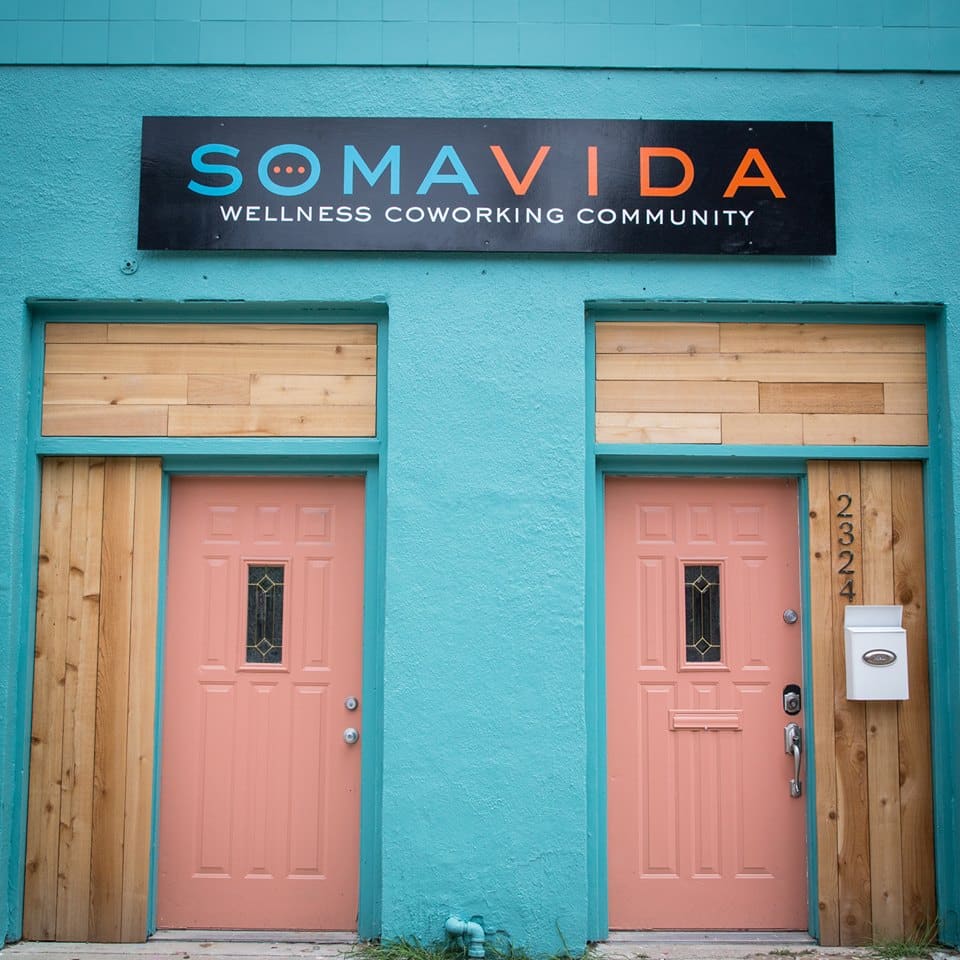 the entrance at somavida wellness coworking community