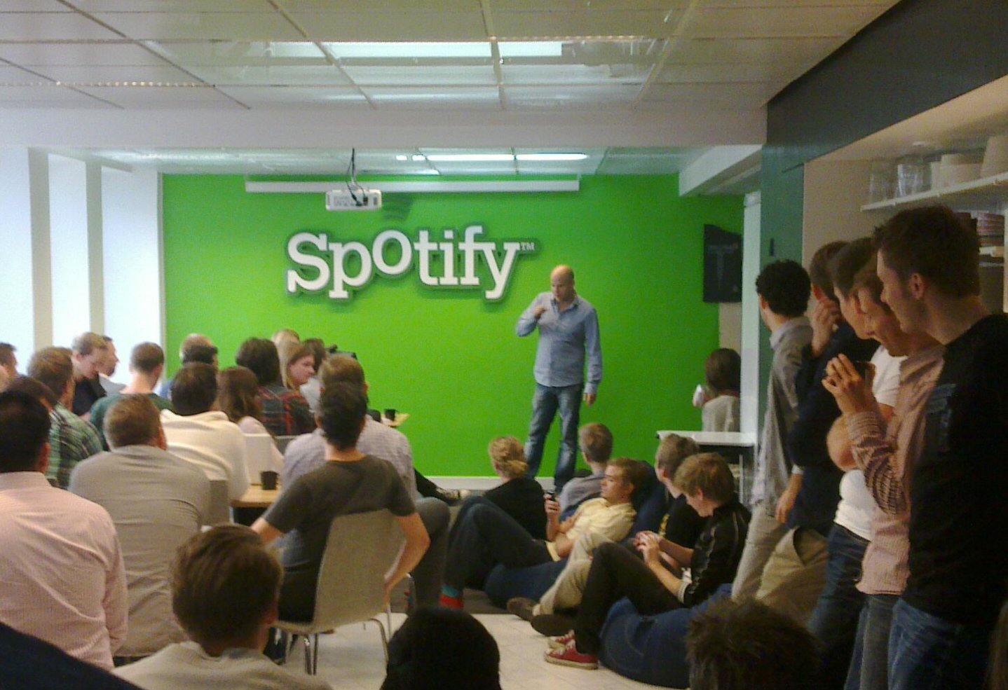 a conference at a spotify's conference room