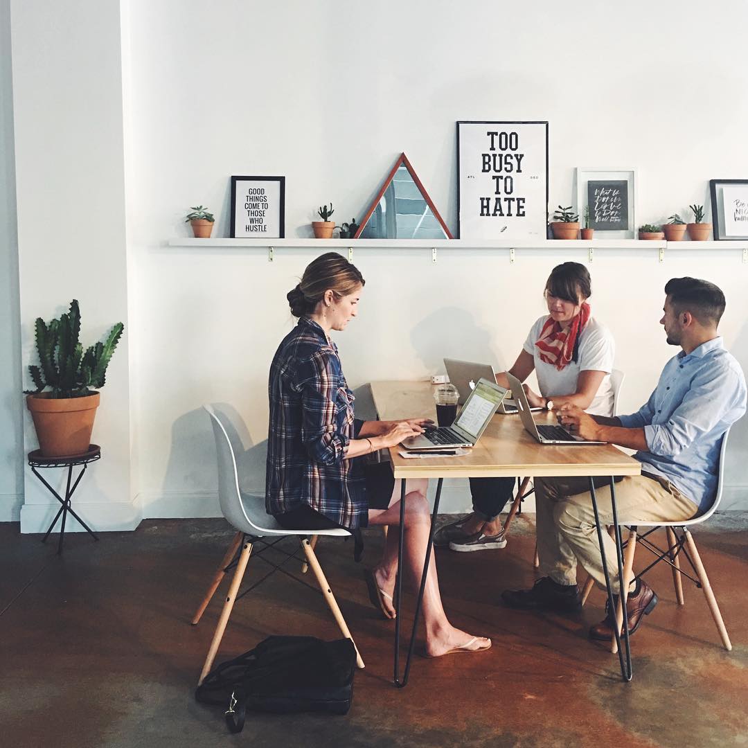 a team of freelancers working on a shared space in asheville folk