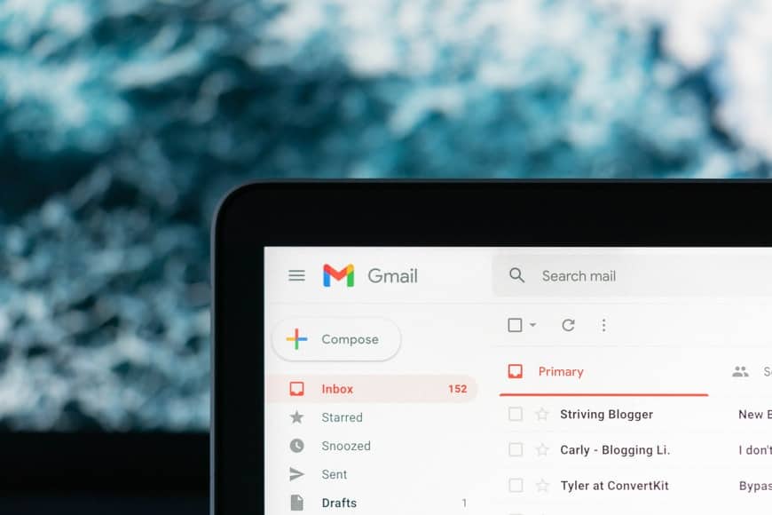 layout of gmail inbox