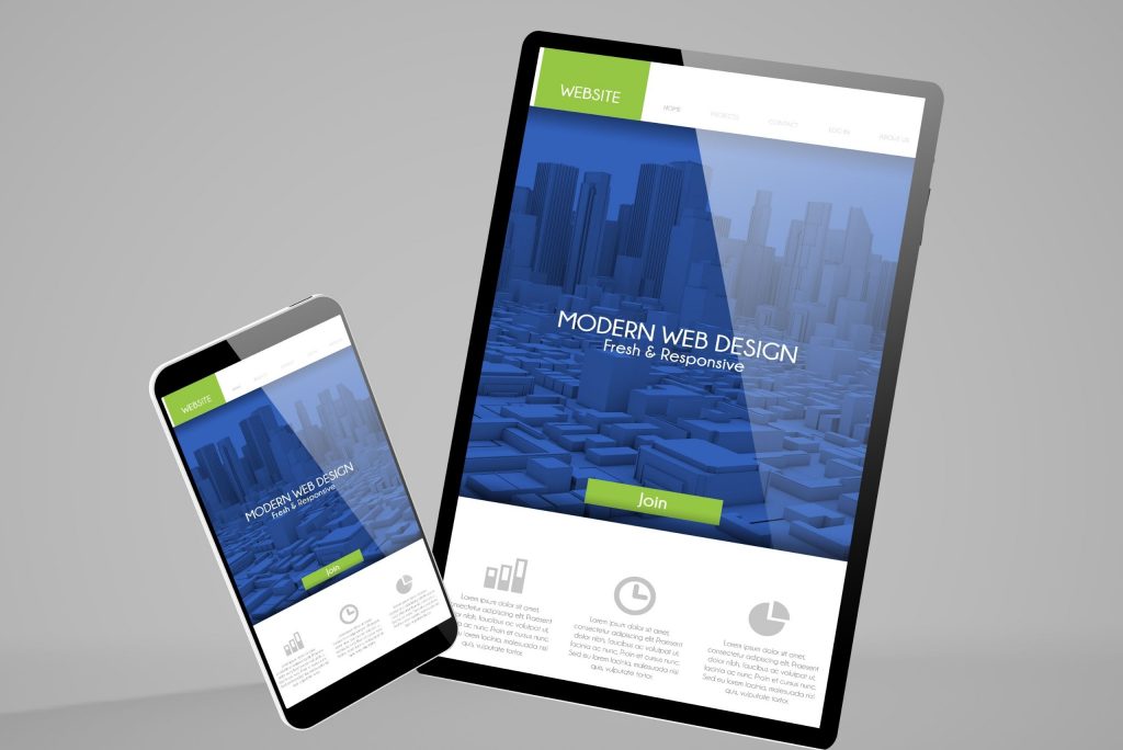 mobile and tablet layout of a website