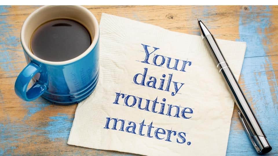 tissue note that says your daily routine matters. 