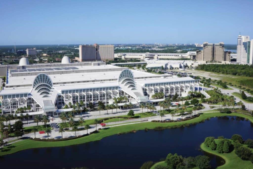 top view of the Orange County Convention Center, Orlando