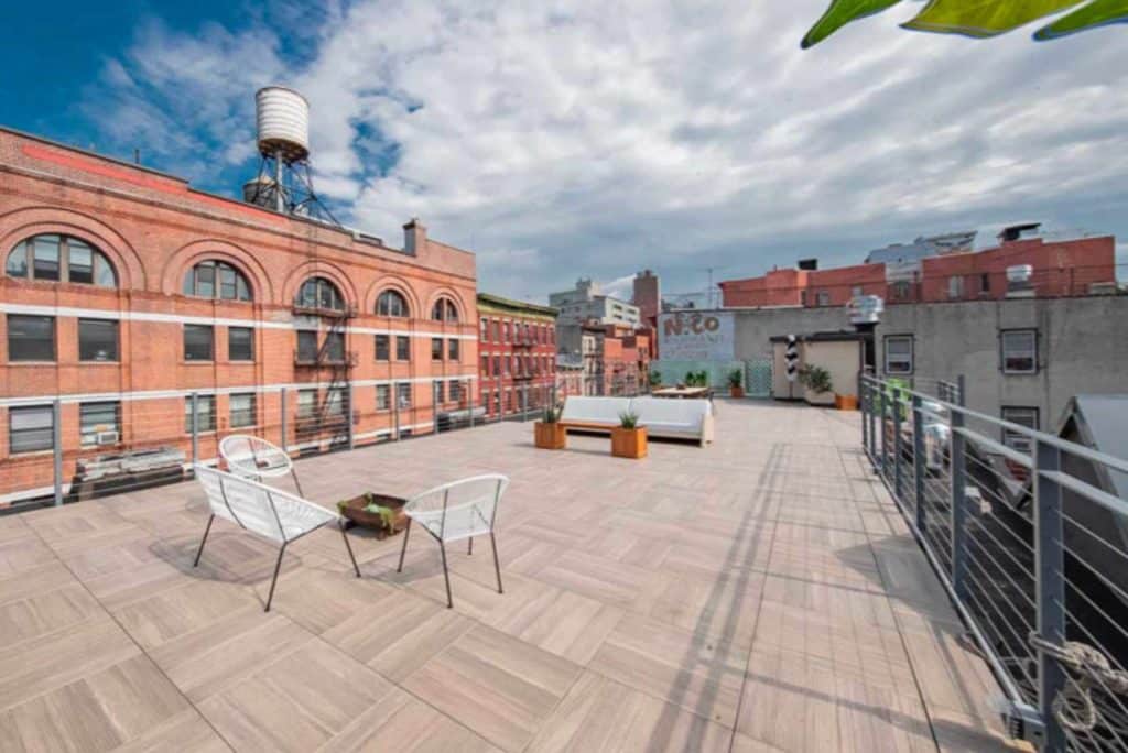 layout of the farm soho's rooftop event space
