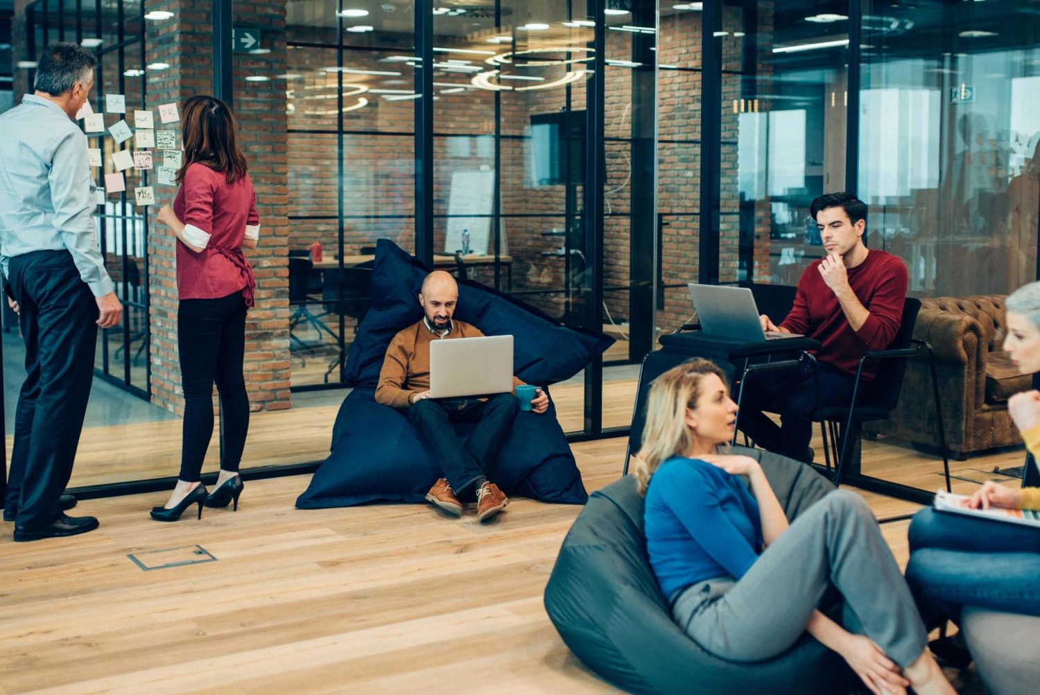 people collaborating in a coworking space